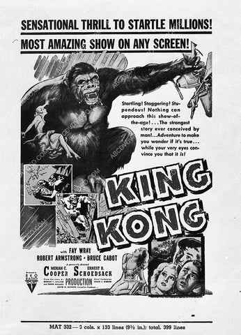 ad slick original horror film classic King Kong 1141-31