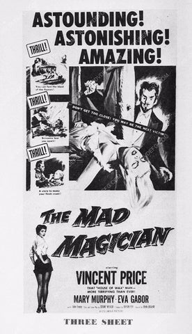 ad slick Vincent Price sci-fi film The Mad Magician 1209-17
