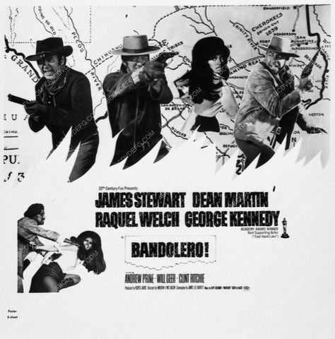 ad slick Raquel Welch Jimmy Stewart Dean Martin Banoelero 1354-01