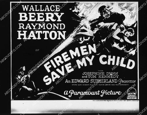 ad slick Wallace Beery Raymond Hatton silent film Firemen Save My Child 2112-01