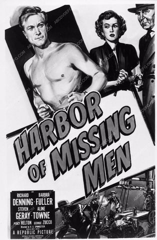 ad slick Richard Denning Barbara Fuller Harbor of Missing Men 2298-02