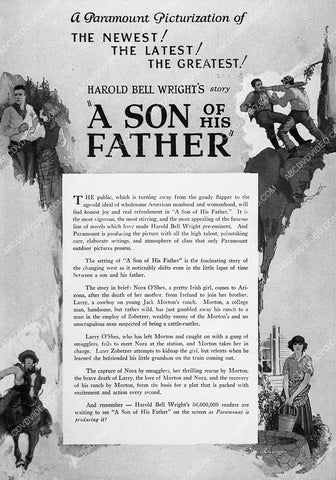 ad slick Warner Baxter Bessie Love silent film A Son of His Father 3259-35