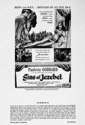 ad slick Paulette Goddard film Sins of Jezebel 4447-06