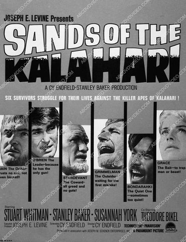 ad slick Stuart Whitman Stanley Baker Susannah York film Sands of the Kalahari 5580-35
