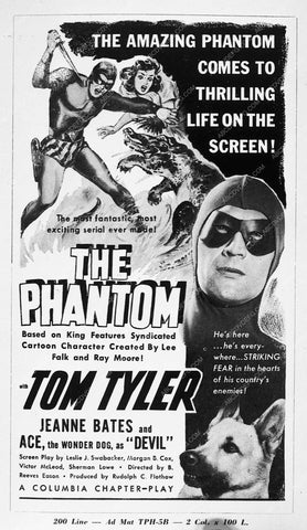 ad slick Tom Tyler Columbia serial The Phantom 6504-33