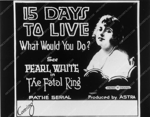 ad slick Pearl White 15 Days To Live (silent) 8795-01