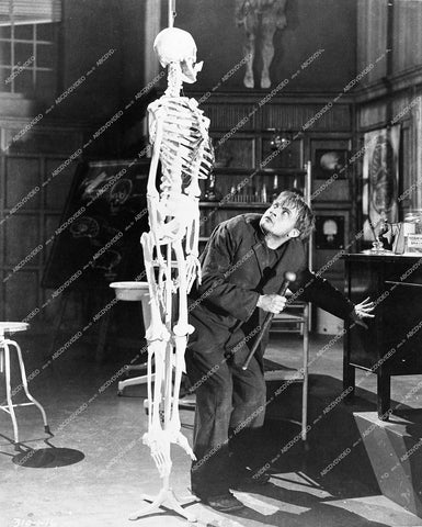Dwight Frye and the skeleton - 1931 film Frankenstein - 0452-009