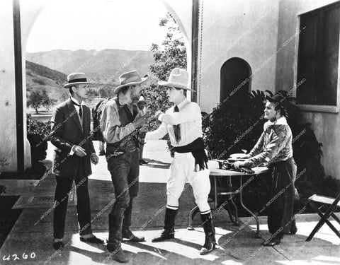 Hoot Gibson, Boris Karloff, Frankie Darro, Cesare Gravina - 1928 silent film Burning the Wind - 0452-017