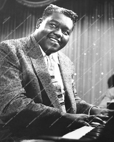 musician Fats Domino at the piano - 1956 film Shake Rattle & Rock - 0456-013