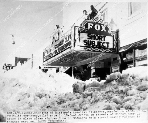 historic Sidney, Nebraska Fox Movie Theatre after record snow storm - 11022-022