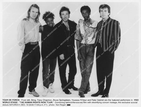 crp-39406 musician singers Sting, Tracy Chapman, Bruce Springsteen, Youssou N'Dour, Peter Gabriel TV HBO World Stage Human Rights Now Tour crp-39406