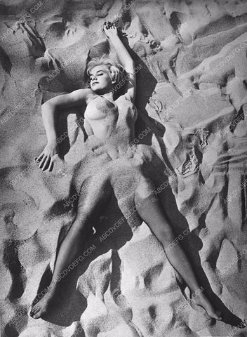super sexy and naked June Wilkinson hidden & lying in the sand 511-16