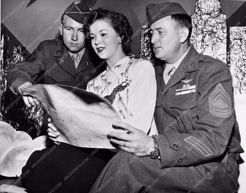 candid Shirley Temple with military personell photograph 563-23