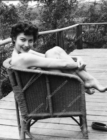 candid Ava Gardner sitting in her wicker chair on location film Mogambo 745-25