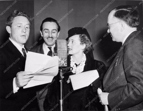 candid photo Bette Davis Walt Disney Spencer Tracy NBC Radio microphone 842-20