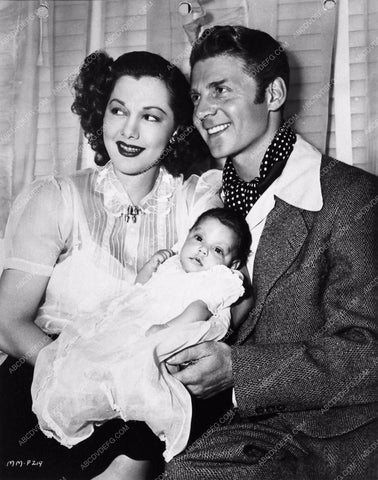 candid Maria Montez husband Jean Pierre Aumont and baby at home 943-23