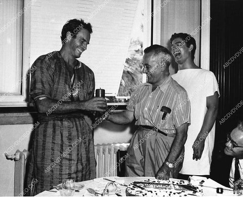 Charlton Heston Stephen Boyd William Wyler on set film Ben-Hur 944-33