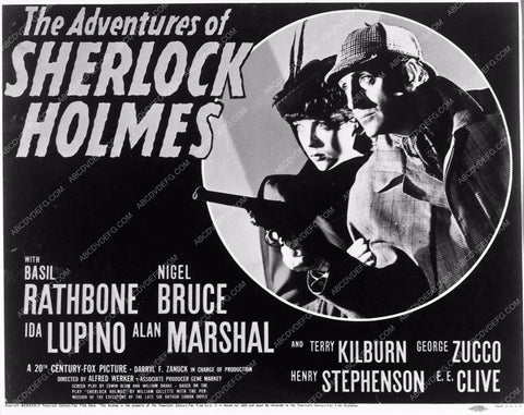 Basil Rathbone Ida Lupino add slick The Adventures of Sherlock Holmes 946-33