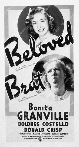 ad slick Bonita Granville Beloved Brat 10117-02