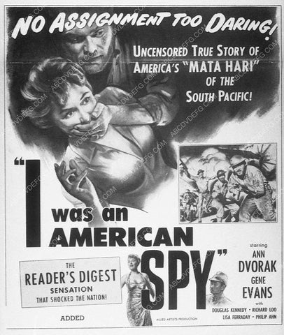 ad slick Ann Dvorak film I Was an American Spy 10770-01
