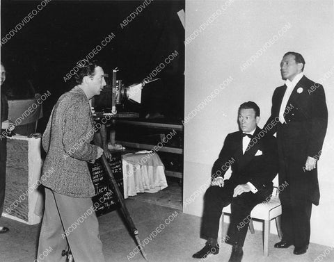 candid Fred Allen Jack Benny pose for photographs on set film Love Thy Neighbor 1141-13