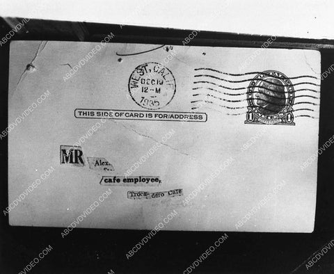 postcard sent to Mr Alex café employee Trocadero on news of Thelma Todd death 1145-37