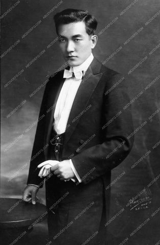 stylish portrait Sessue Hayakawa c 1920 in tuxedo and tails 1189-21