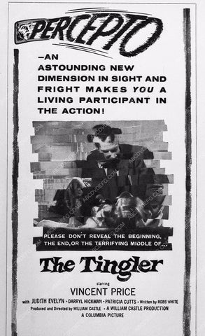 ad slick Vincent Price sci-fi film The Tingler 1209-18