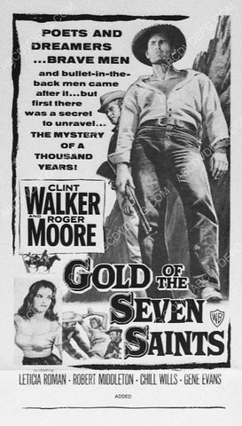 ad slick Clint Walker film Gold of the Seven Saints 12738-33