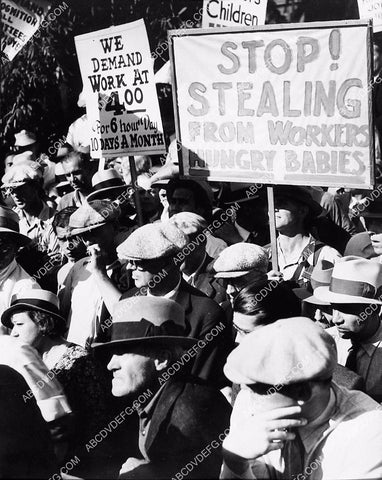 depression era union workers and picket signs 1293-24