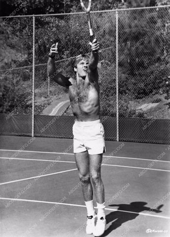 shirtless Robert Redford serving it up on the tennis court 1324-15