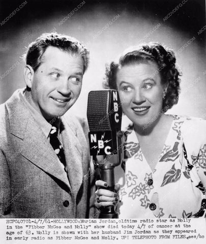 news photo Marian & Jim Jordan Fibber McGee and Molly Radio show 1365-07