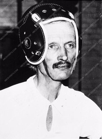 Swiss scientist balloonist Jean Piccard football helmet portrait 1365-29