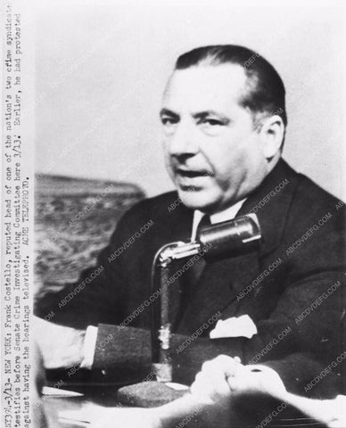 true crime gangster leader Frank Costello at Senate committee 1390-30