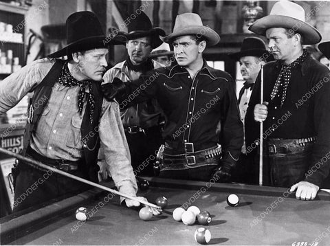 Bob Steele and cowboys shooting pool film The Trusted Outlaw 1483-11