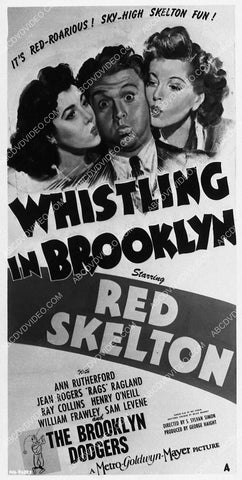 ad slick Red Skelton Ann Rutherford film Whistling in Brooklyn 1580-28
