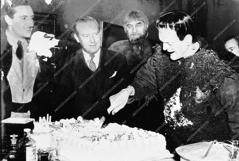 Boris Karloff gets visit from Jack Pierce to make sure makeup comes off Son of Frankenstein 1630-17