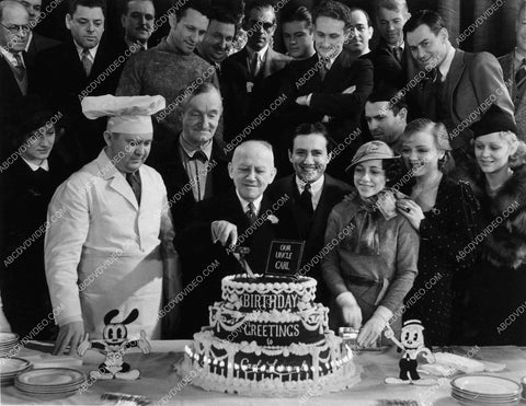 Carl Laemmle Sr Jr birthday cake Ken Maynard Gloria Stuart Boris Karloff Nancy Carroll Tom Brown Clyde Beatty 1645b-12