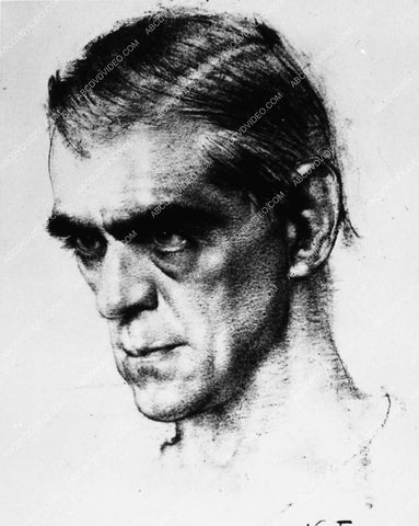 Boris Karloff sketch in charcoal 1645b-15