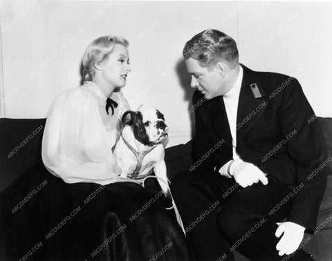 candid Nelson Eddy Ilona Massey and her cute bulldog behind scenes 1674-20