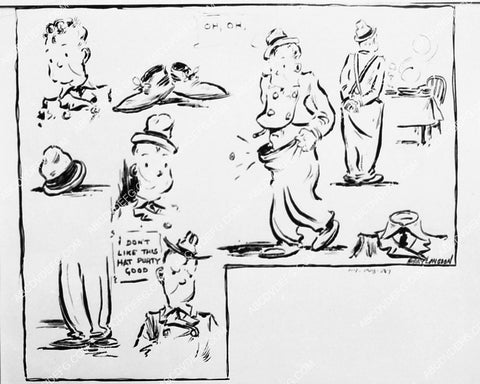 cartoon drawings of self and gags by Harry Langdon 1751-16