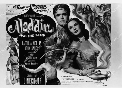 ad slick Patricia Medina John Sands film Aladdin and His Lamp 1827-01