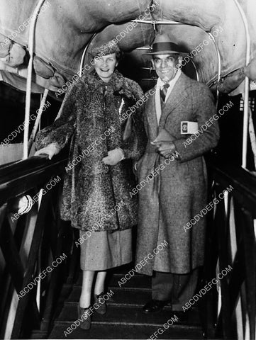Boris Karloff and wife retrun from vacation 1848-28