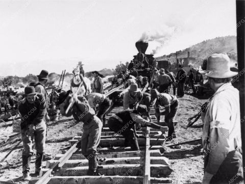 railroad track laying scene from C.B. DeMille's Union Pacific 1868-14