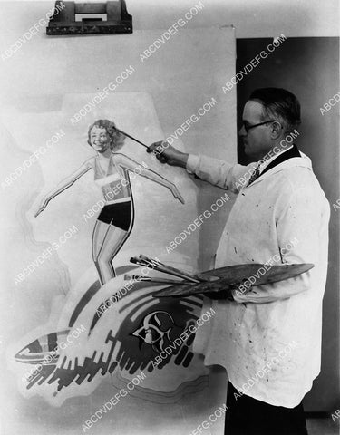 artist painting Janet Gaynor for movie poster maybe 1885-12