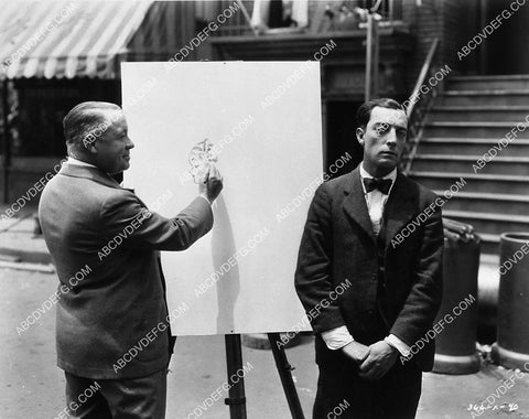 somebody sketching Buster Keaton into a girl 1915-02