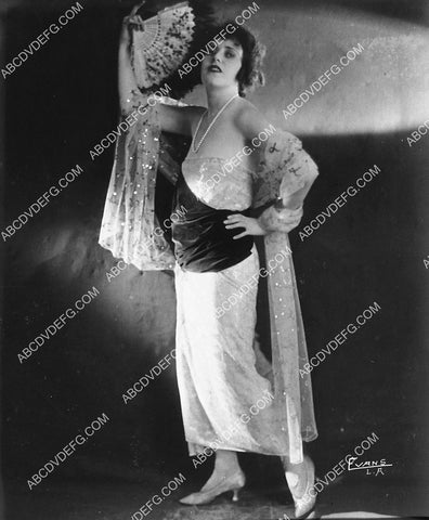 unknown woman w hand fan old time portrait 1956-36