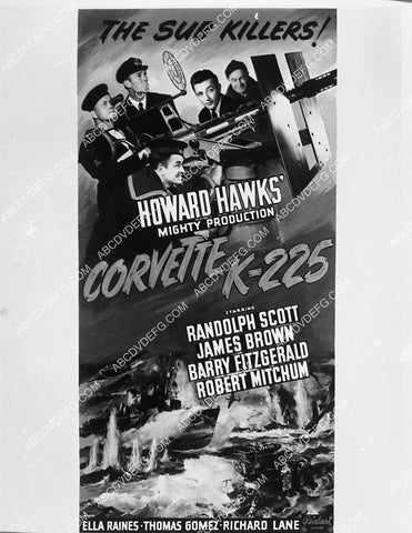 ad slick Randolph Scott Robert Mitchum film Corvette K-225 1982-01