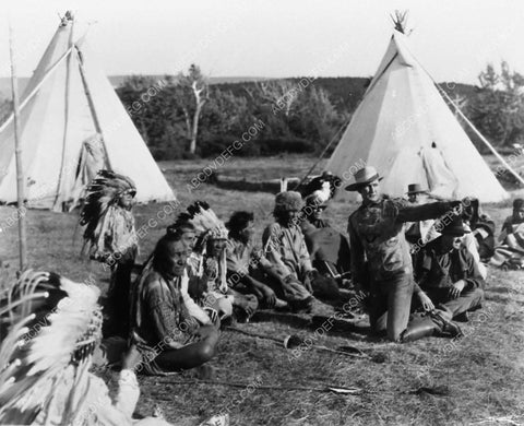 Tim McCoy w real Native American Indians on location film Sioux Blood 1996-25