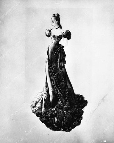 Walter Plunkett costume wardrobe sketch Vivien Leigh dress Gone with the Wind 2093b-35
